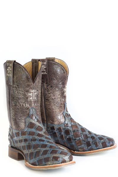 Botas con nudo Tin Haul para hombre con suela Never Give Up, hechas a mano en marrón