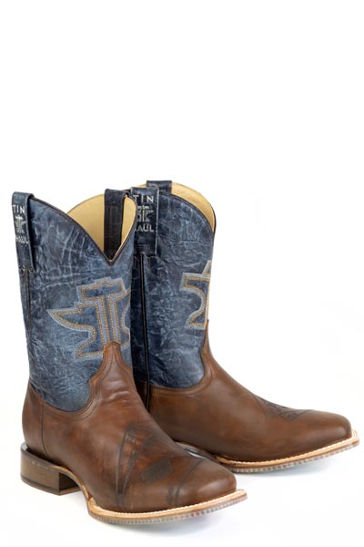 Men's Tin Haul Dealers Choice Boots with Ace of Spades Sole Handcrafted Brown