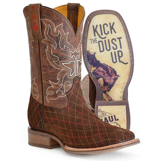 Men's Tin Haul Asphalt Cracks Boots Kick Up The Dust Sole Handcrafted Tan - yeehawcowboy