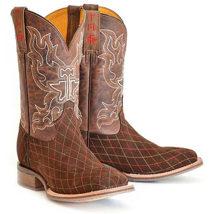 Men's Tin Haul Asphalt Cracks Boots Kick Up The Dust Sole Handcrafted Tan - yeehawcowboy