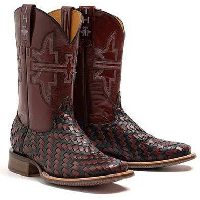 Women's Tin Haul Red Revolver Boots with Iron & Rose Sole Handcrafted Black - yeehawcowboy