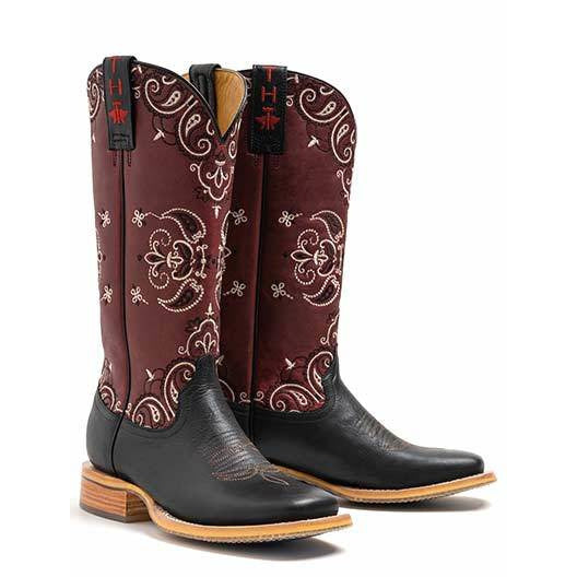 Women's Tin Haul Bandida Boots with Wild Rag Sole Handcrafted Black - yeehawcowboy