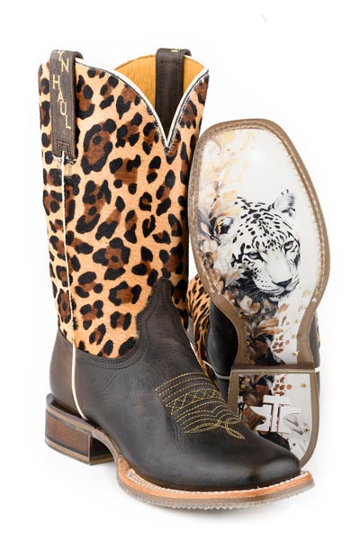 Women's Tin Haul Wild Cat Boots With Jaguar Jungle Sole Handcrafted Brown