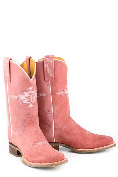 Botas bonitas de mujer Tin Haul en color rosa con suela azteca vintage hechas a mano en color rosa