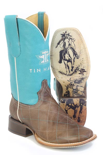 Women's Tin Haul Diamonds Are Forever Boots With Cowgirl Rider Sole Handcrafted Brown