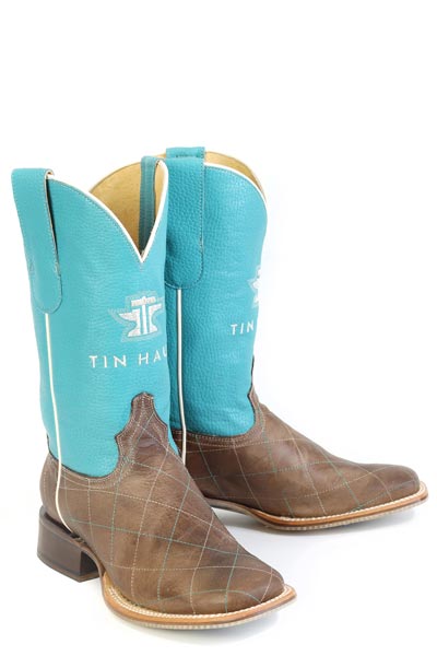 Women's Tin Haul Diamonds Are Forever Boots With Cowgirl Rider Sole Handcrafted Brown