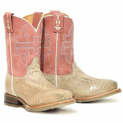 Kid's Tin Haul Rainbow Star Boots Butterfly Sole Handcrafted Tan - yeehawcowboy