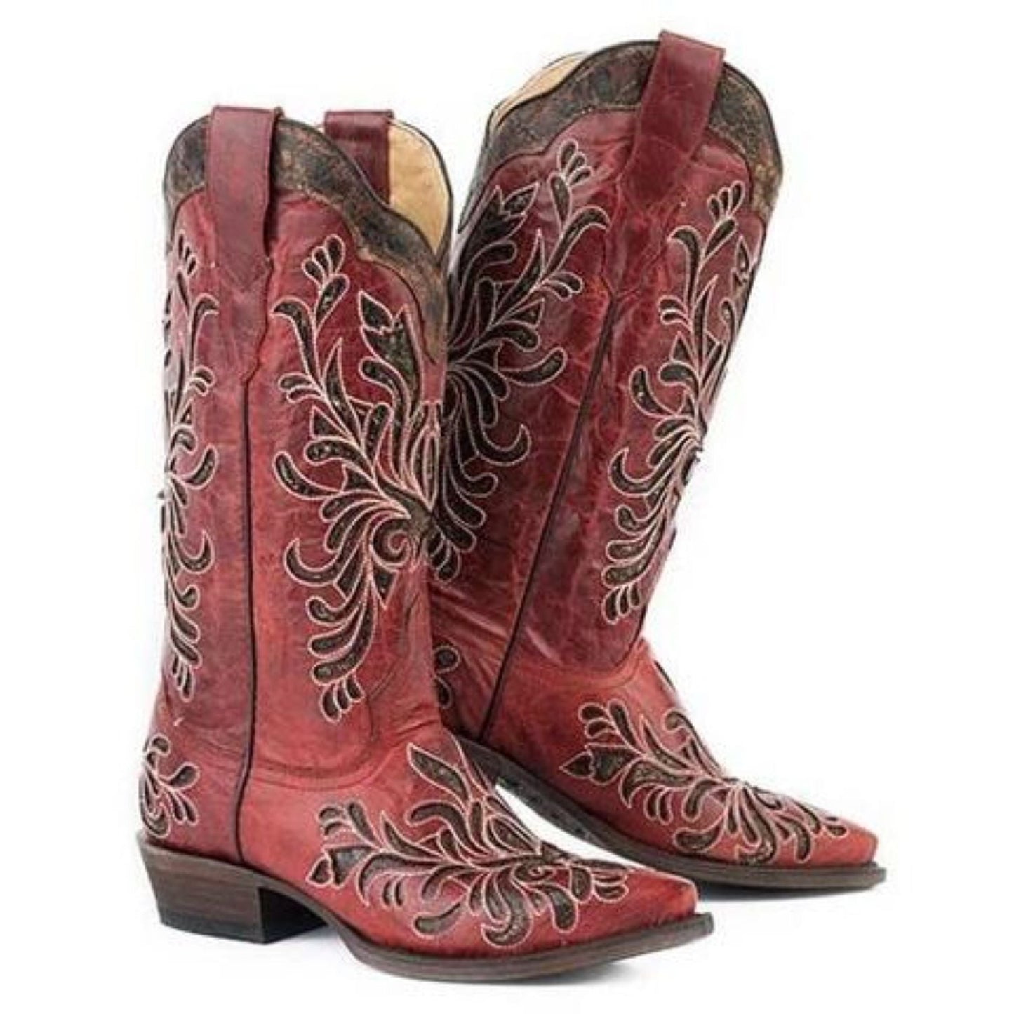 Women's Stetson Siren Boots Snip Toe Handmade Red - yeehawcowboy