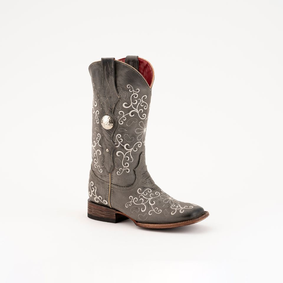 Women's Ferrini Bella Leather Boots Handcrafted Smoke - yeehawcowboy