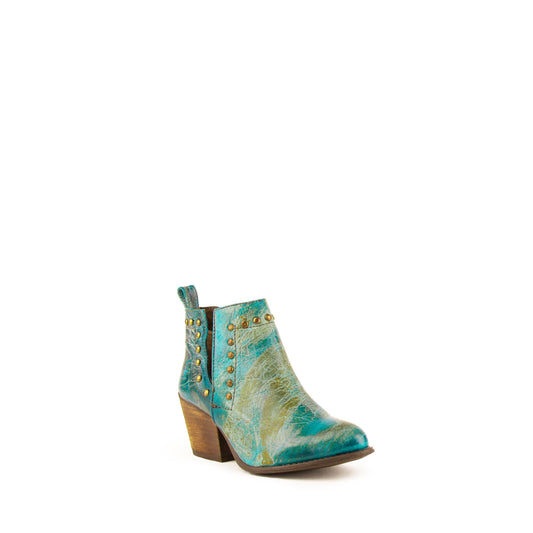 Women's Ferrini Stella Leather Boots Handcrafted Turquoise - yeehawcowboy