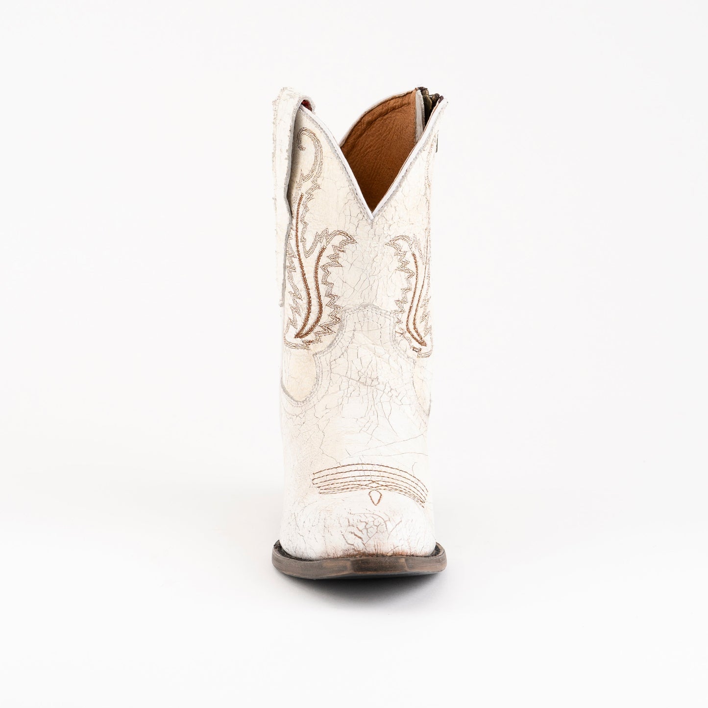 Women's Ferrini Molly Leather Booties Handcrafted White - yeehawcowboy