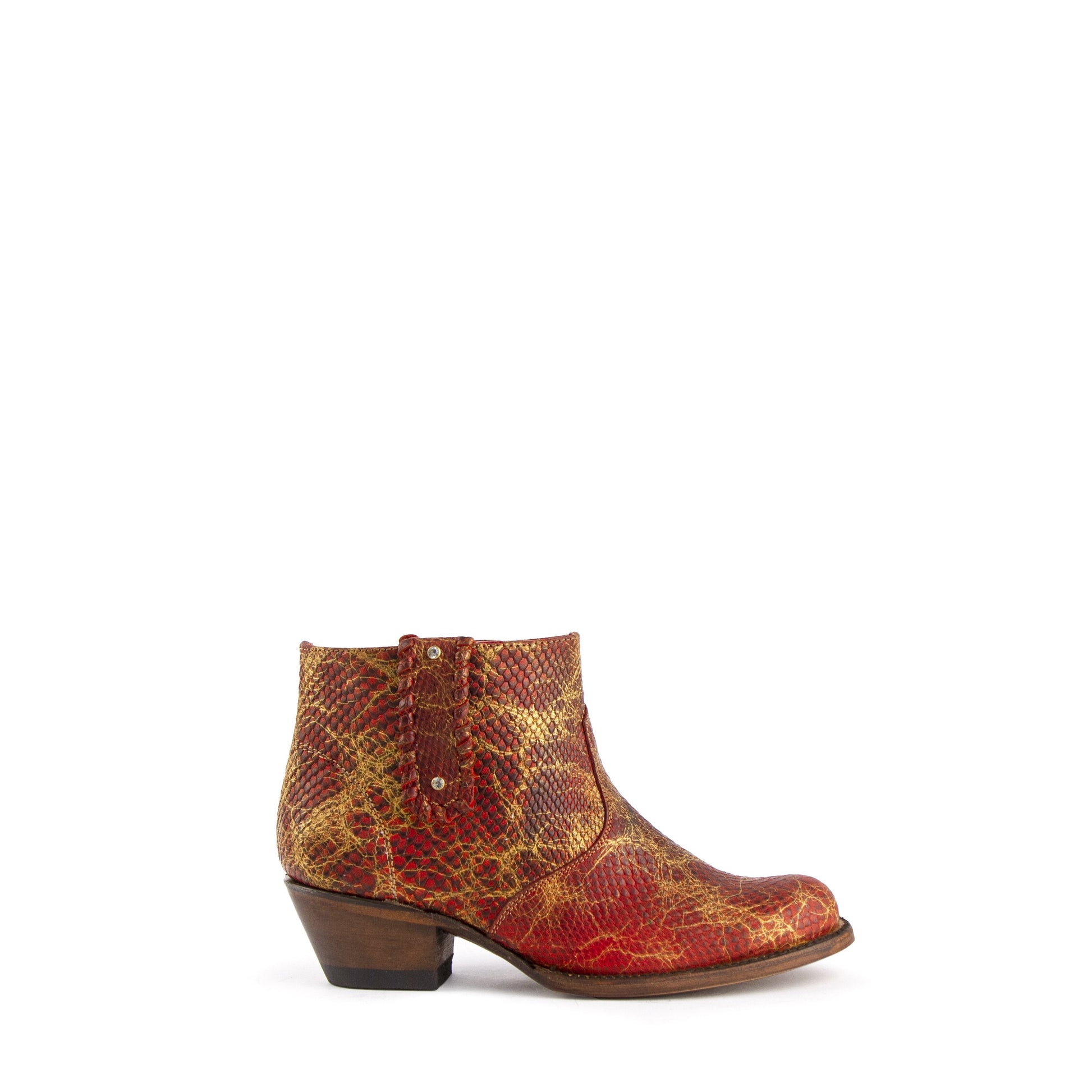 Women's Ferrini Rebel Python Print Boots Handcrafted Red - yeehawcowboy