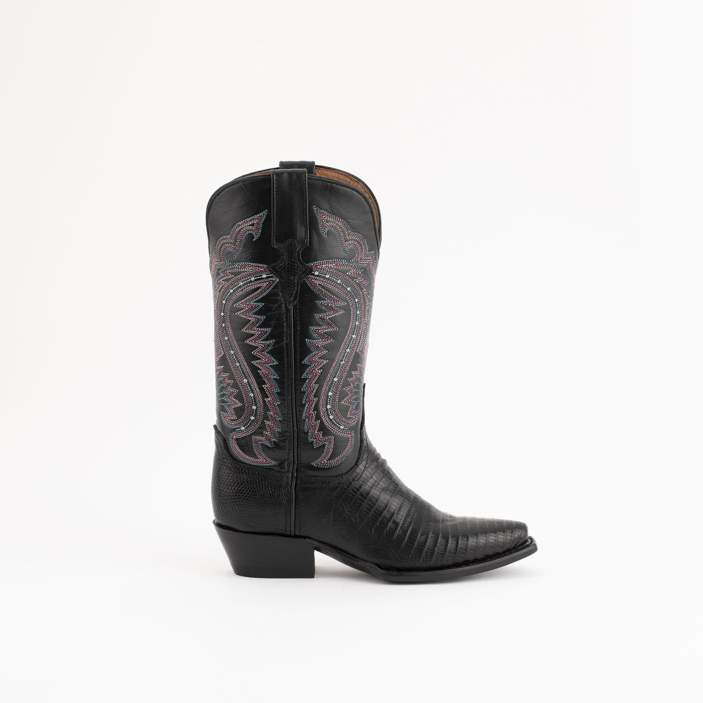 Women's Ferrini Taylor Teju Lizard Boots Handcrafted Black - yeehawcowboy