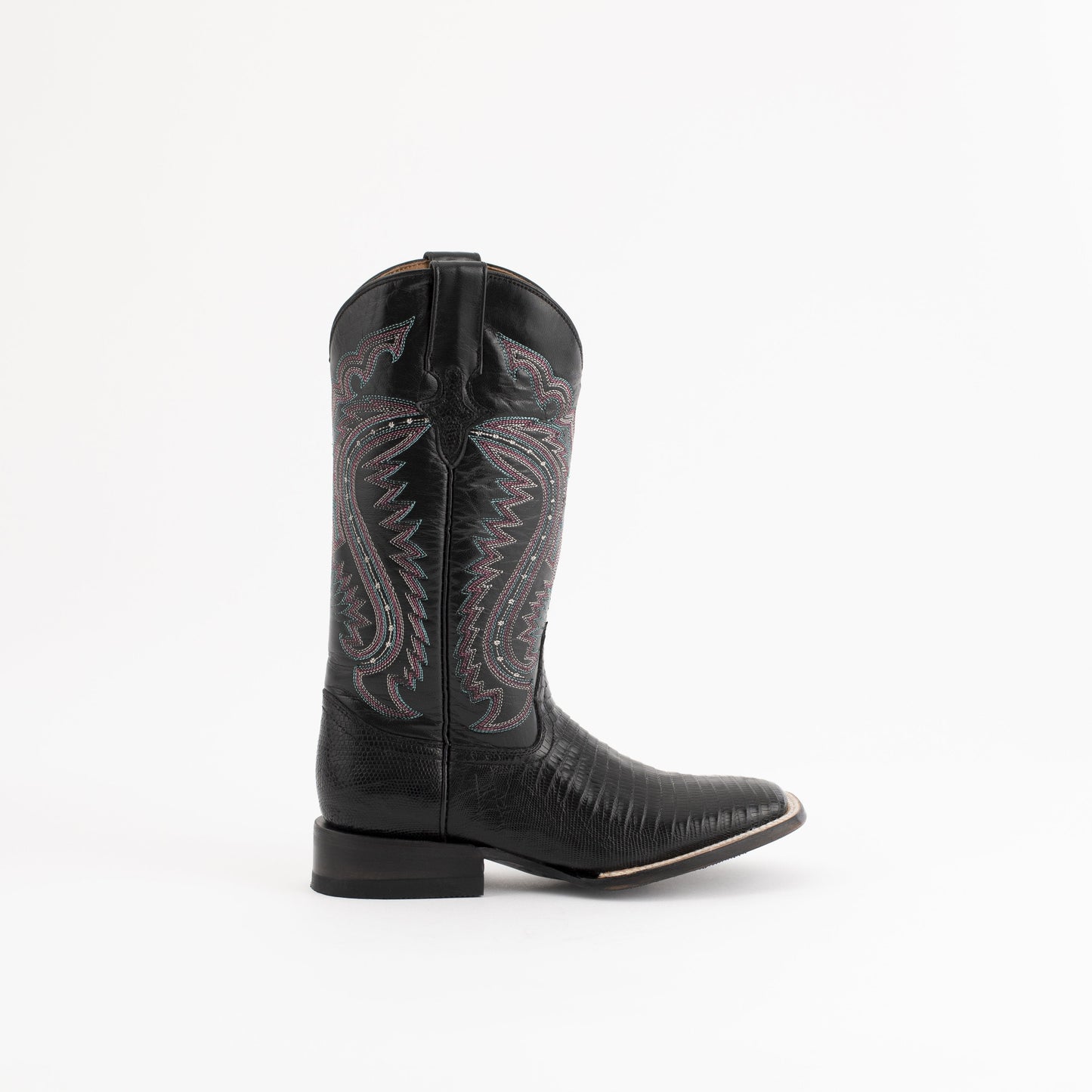 Women's Ferrini Taylor Teju Lizard Boots Handcrafted Black - yeehawcowboy