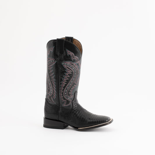 Women's Ferrini Taylor Teju Lizard Boots Handcrafted Black - yeehawcowboy