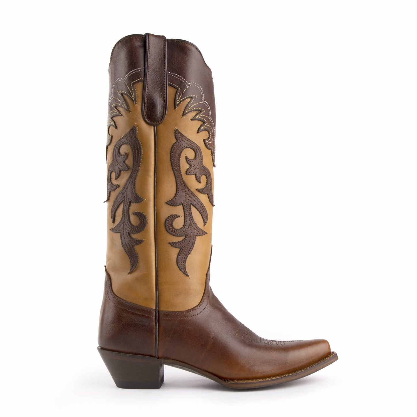 Women's Ferrini Legend Leather Boots Handcrafted Brown - yeehawcowboy