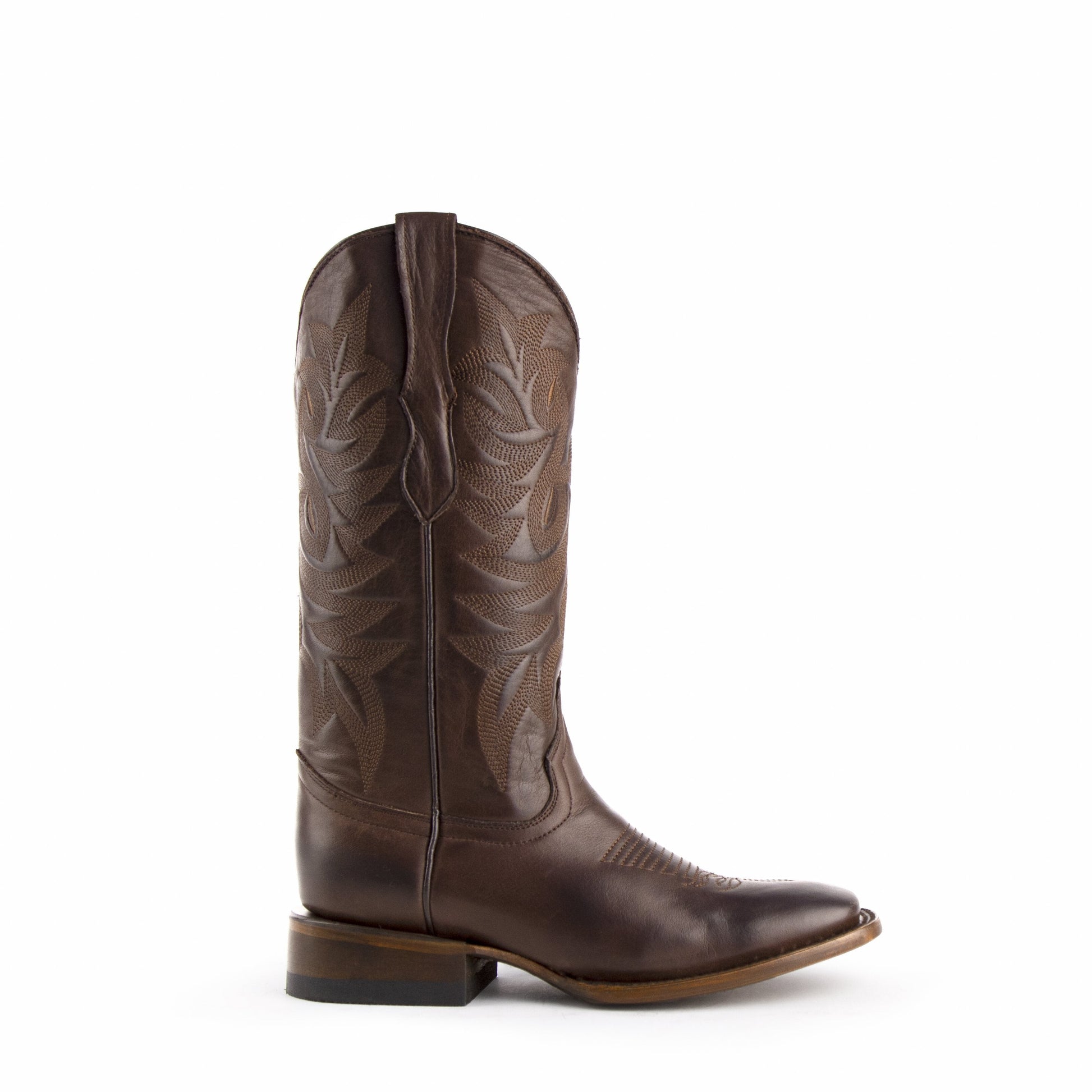 Women's Ferrini Jane Leather Boots Handcrafted Chocolate - yeehawcowboy