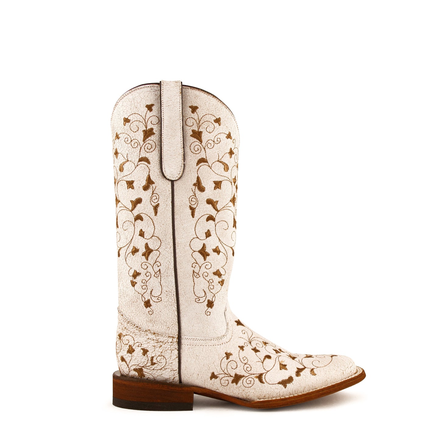 Women's Ferrini Honeysuckle Leather Boots Handcrafted White - yeehawcowboy