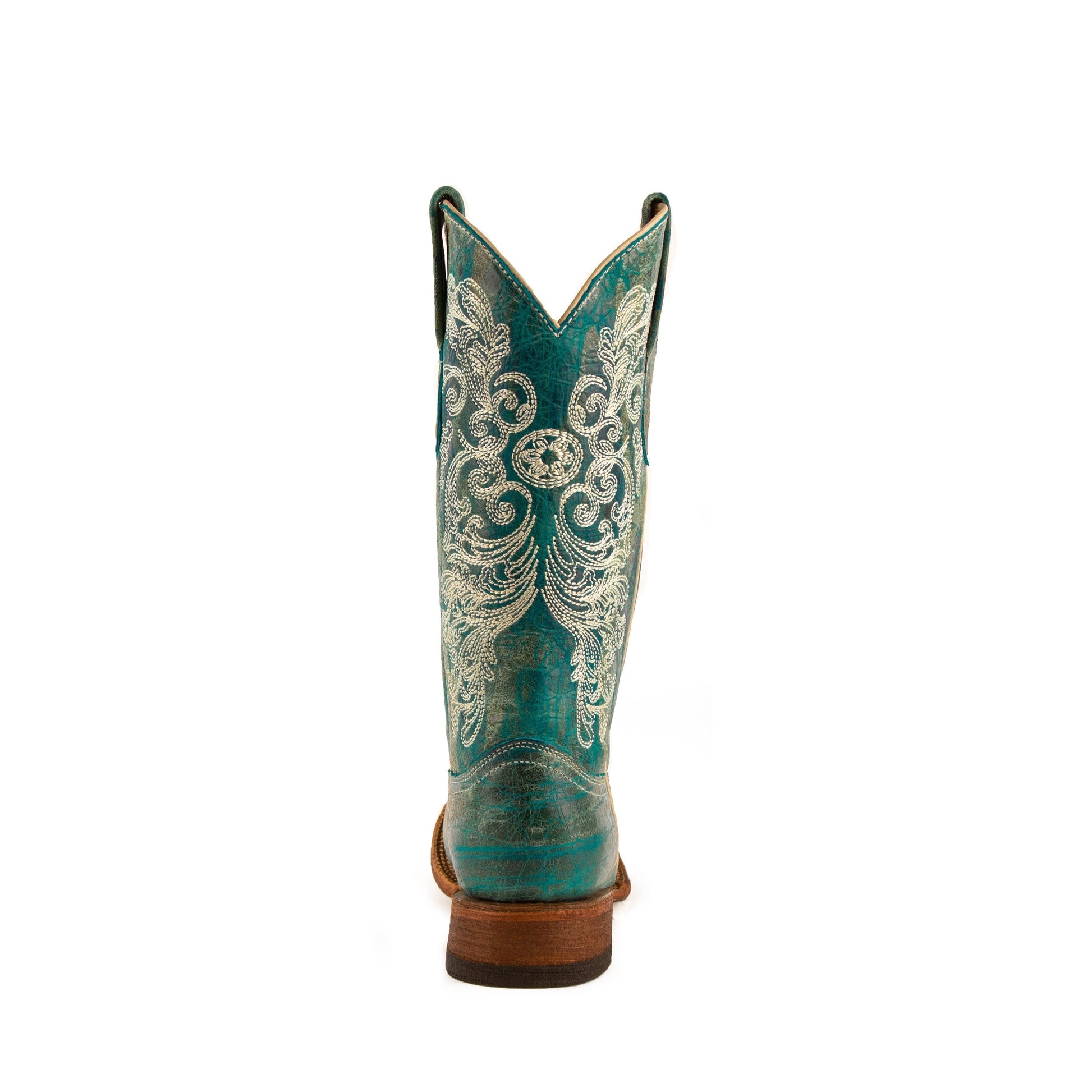 Women's Ferrini Southern Charm Leather Boots Handcrafted Turquoise - yeehawcowboy