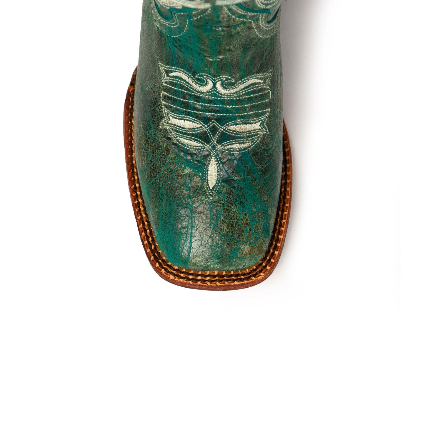 Women's Ferrini Southern Charm Leather Boots Handcrafted Turquoise - yeehawcowboy