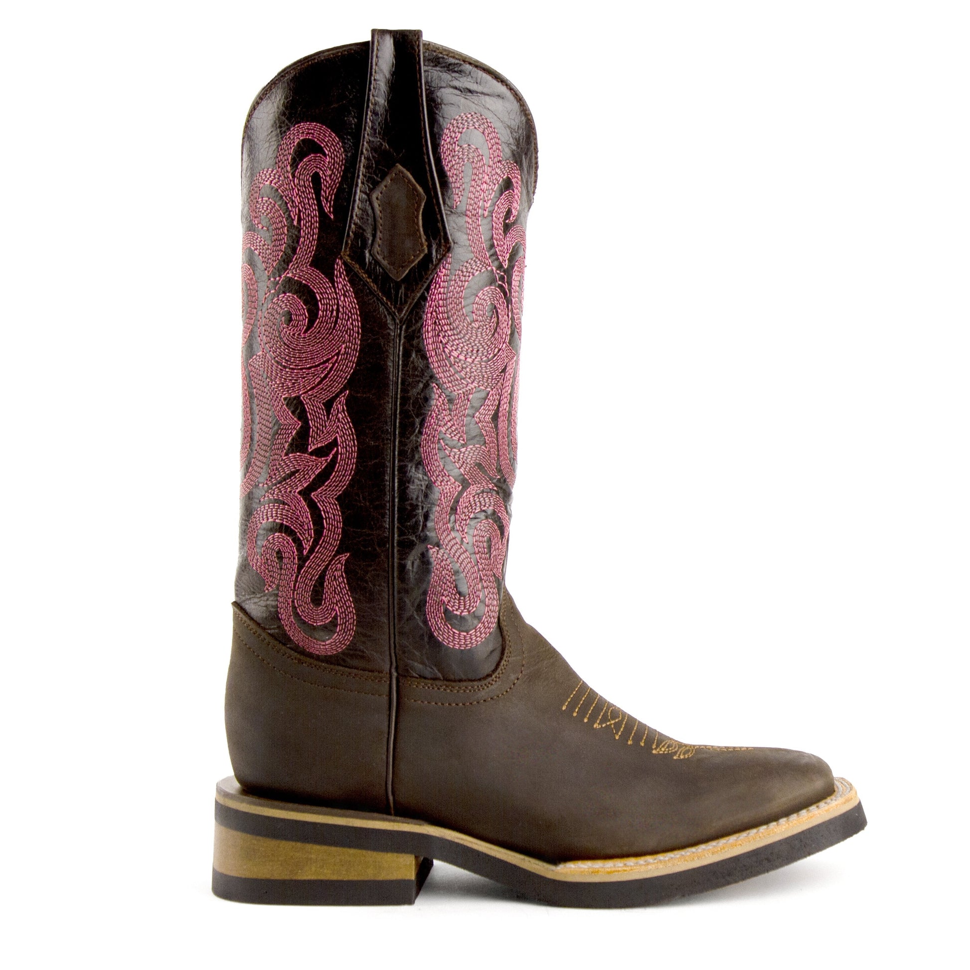 Women's Ferrini Maverick Leather Boots Handcrafted Chocolate - yeehawcowboy