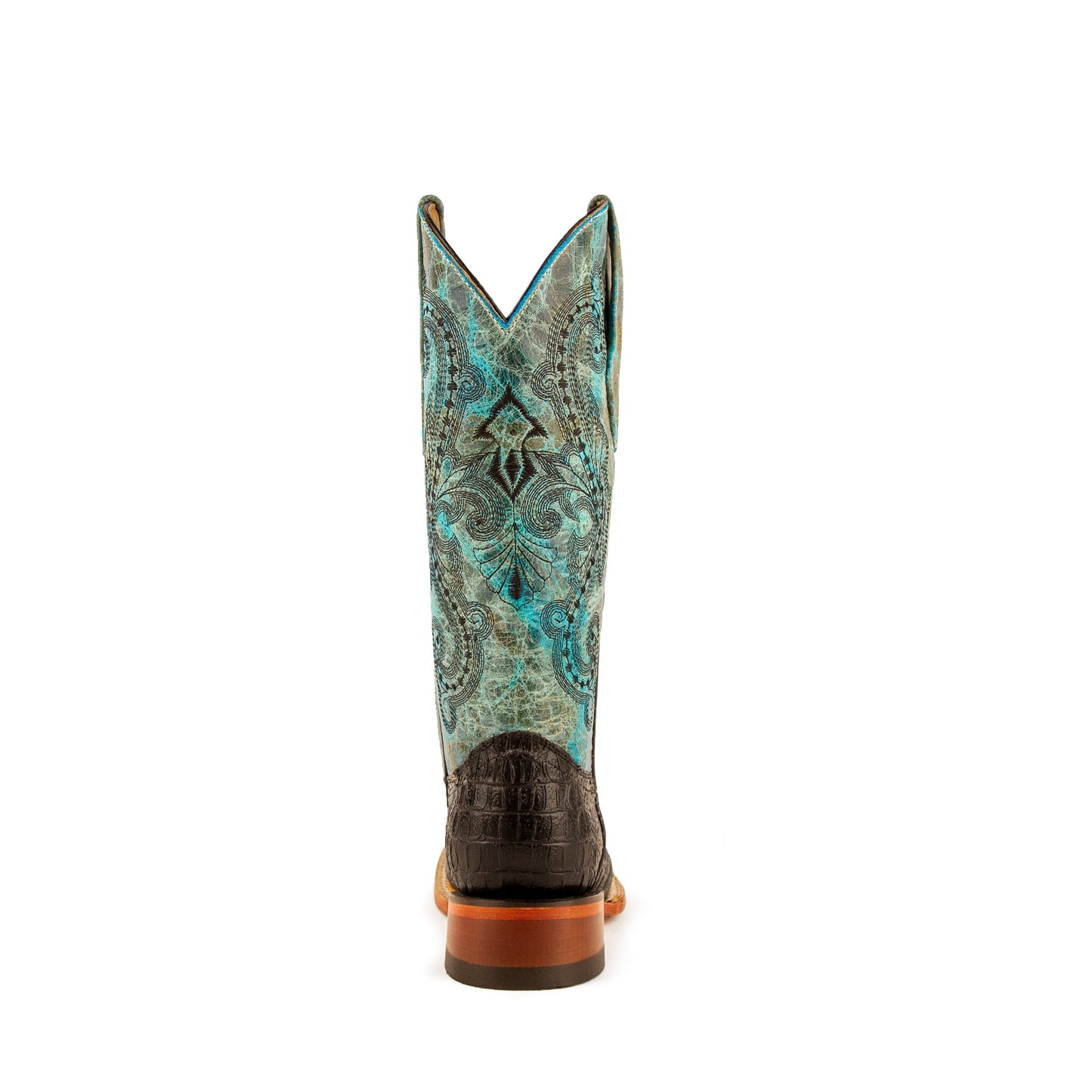 Women's Ferrini Stampede Caiman Print Boots Handcrafted Black - yeehawcowboy