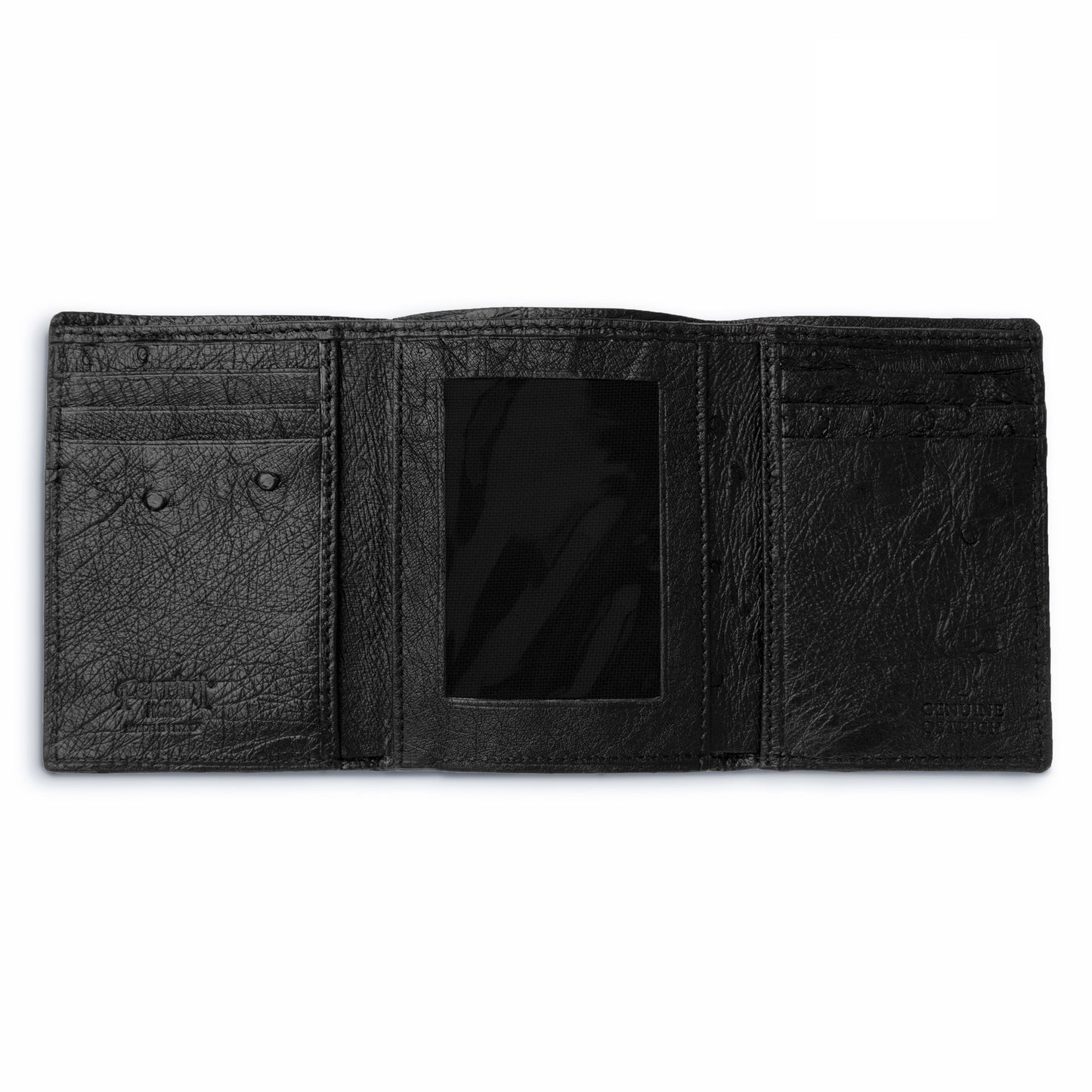 Ferrini Full Quill Ostrich Trifold Black - yeehawcowboy