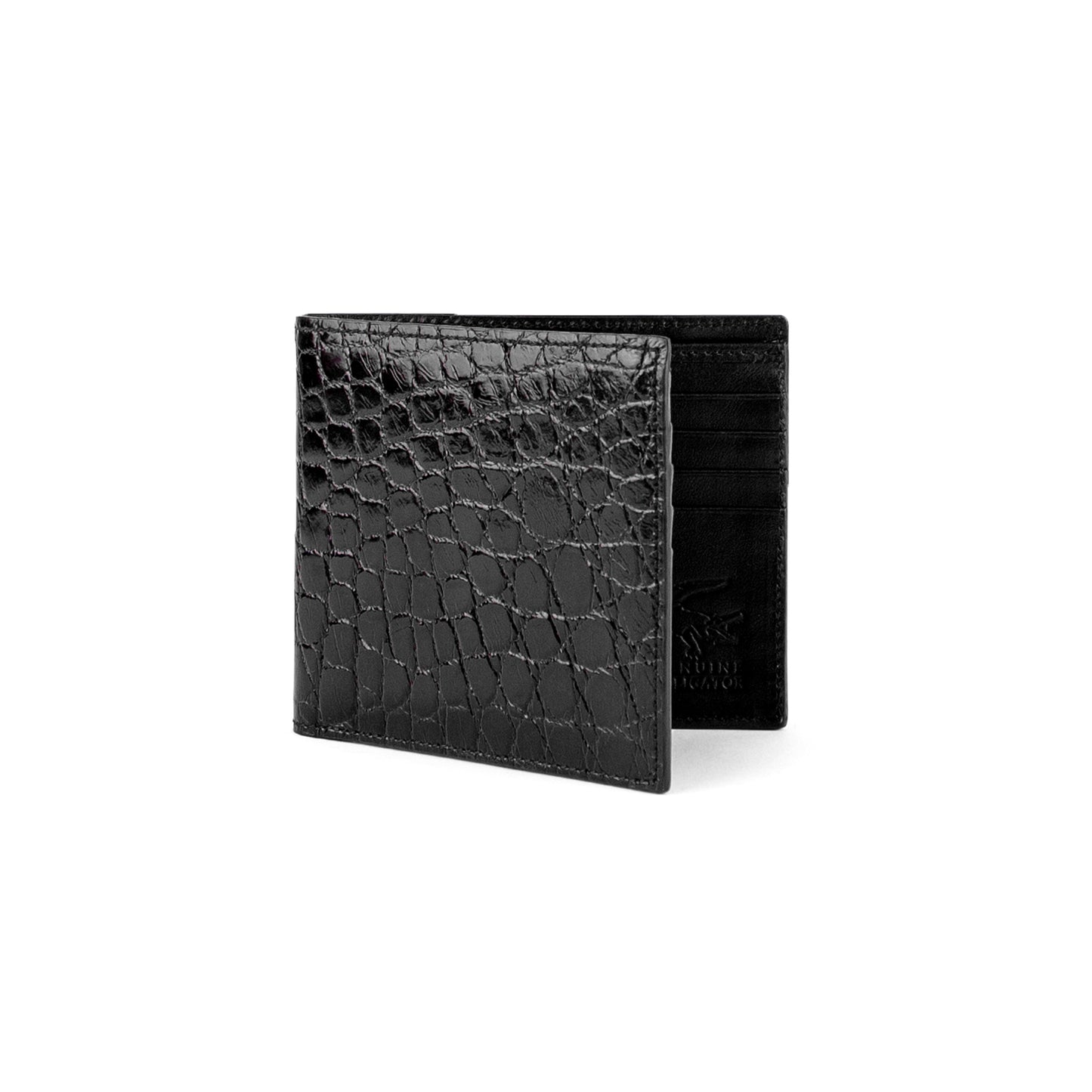 Ferrini Alligator Billfold Wallet Black - yeehawcowboy