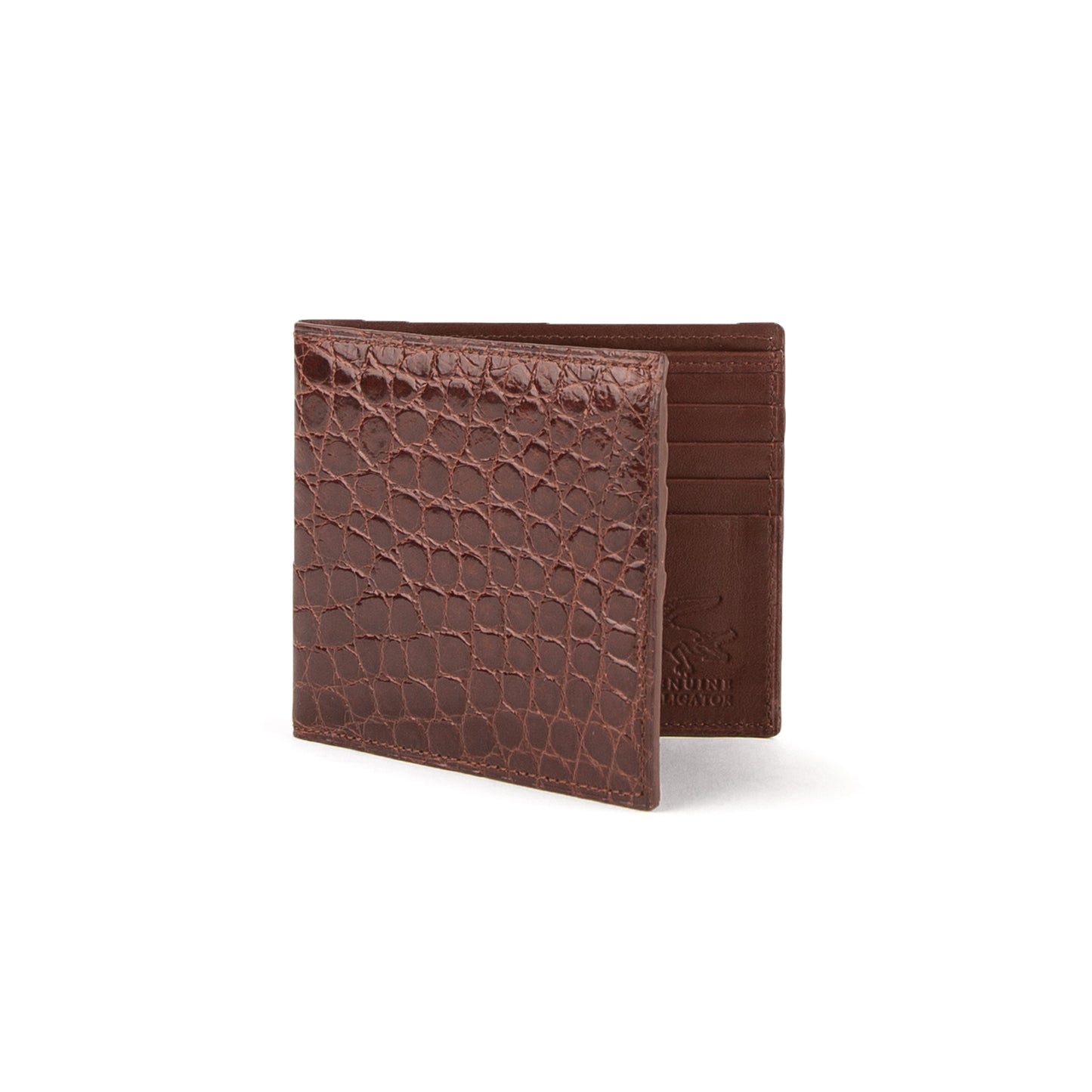 Ferrini Alligator Billfold Wallet Cognac - yeehawcowboy