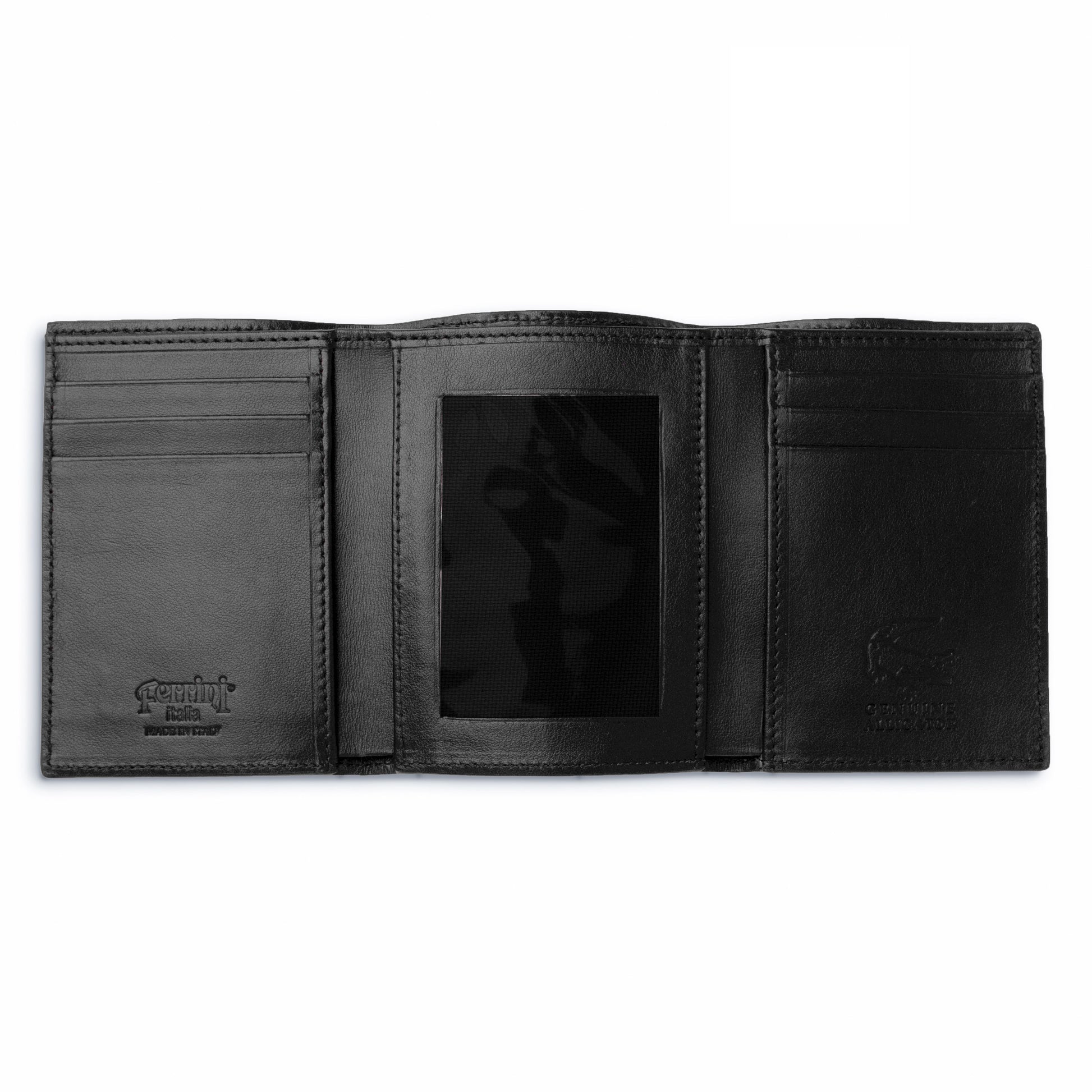 Ferrini Alligator Trifold Wallet Black - yeehawcowboy