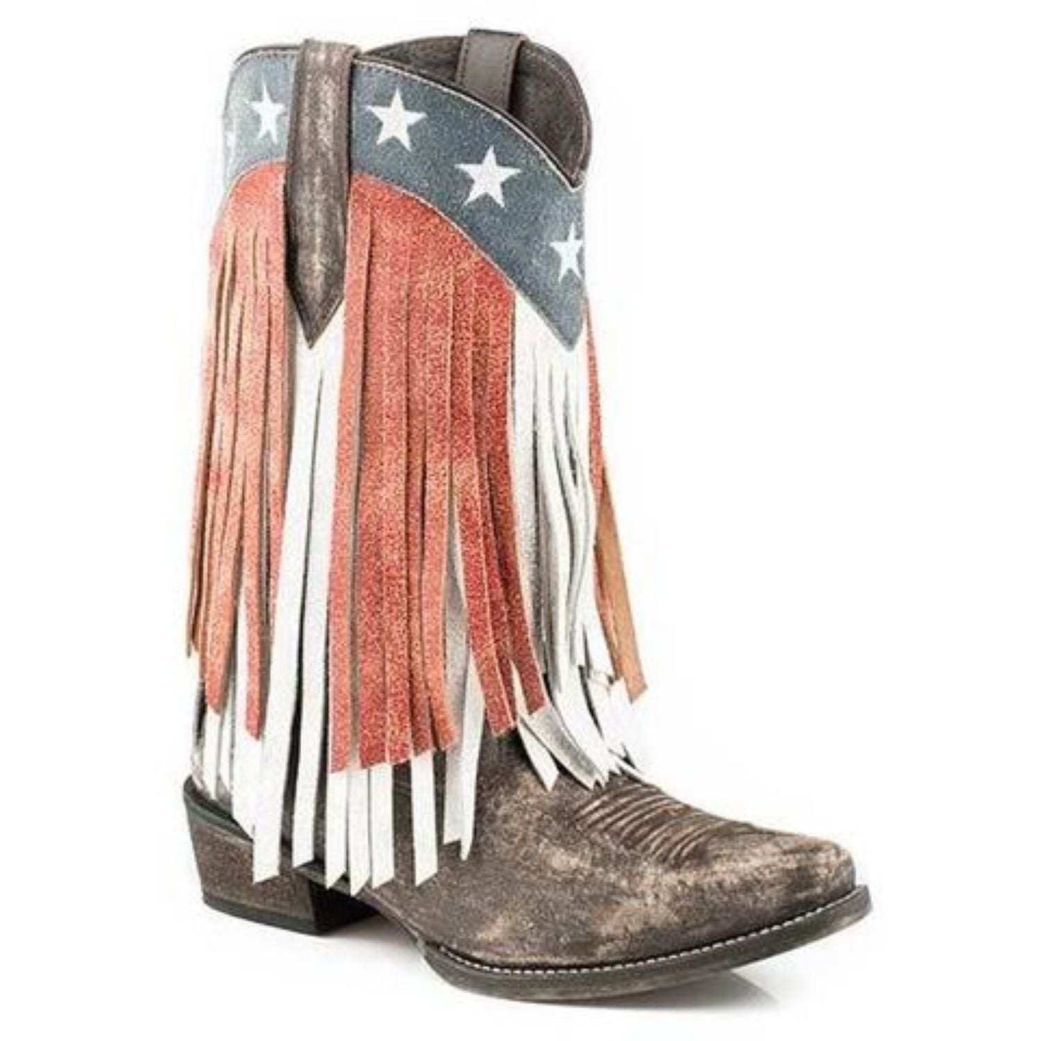 Women‚Äôs Roper American Beauty Fringe  Boots Handcrafted Brown - yeehawcowboy