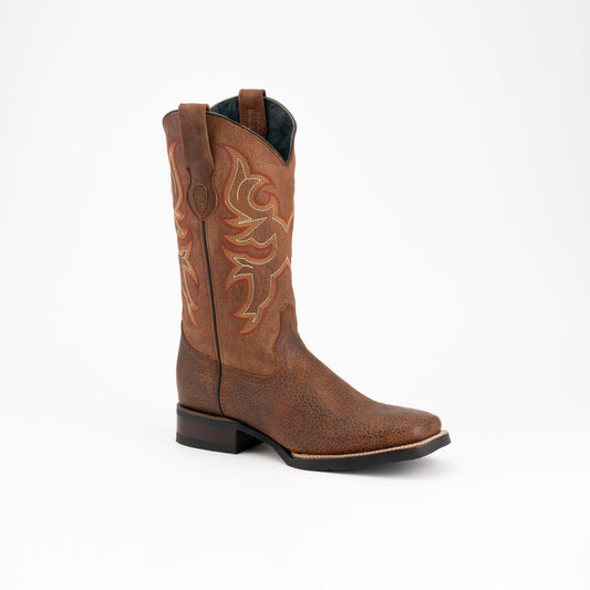 Men's Ferrini Toro Leather Boots Handcrafted Brandy - yeehawcowboy