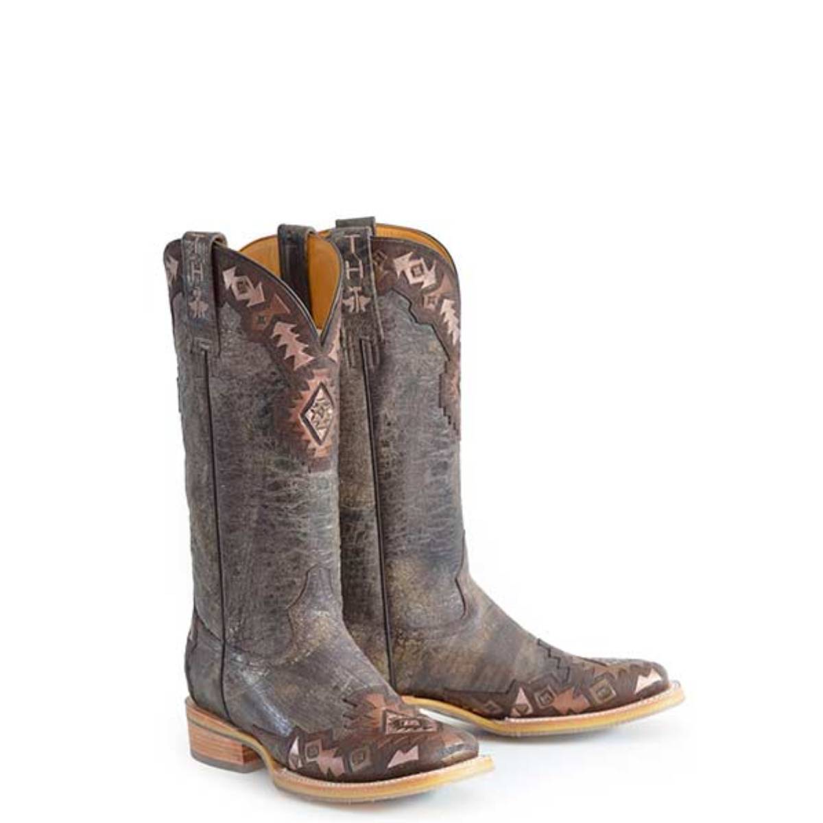 Women's Tin Haul Tribe Vibes Go Around Sole Boots Handcrafted Brown - yeehawcowboy