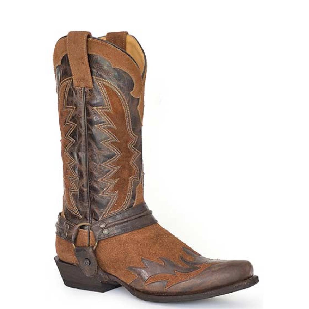 Men's Stetson Outlaw Wings Boots Handcrafted Brown - yeehawcowboy