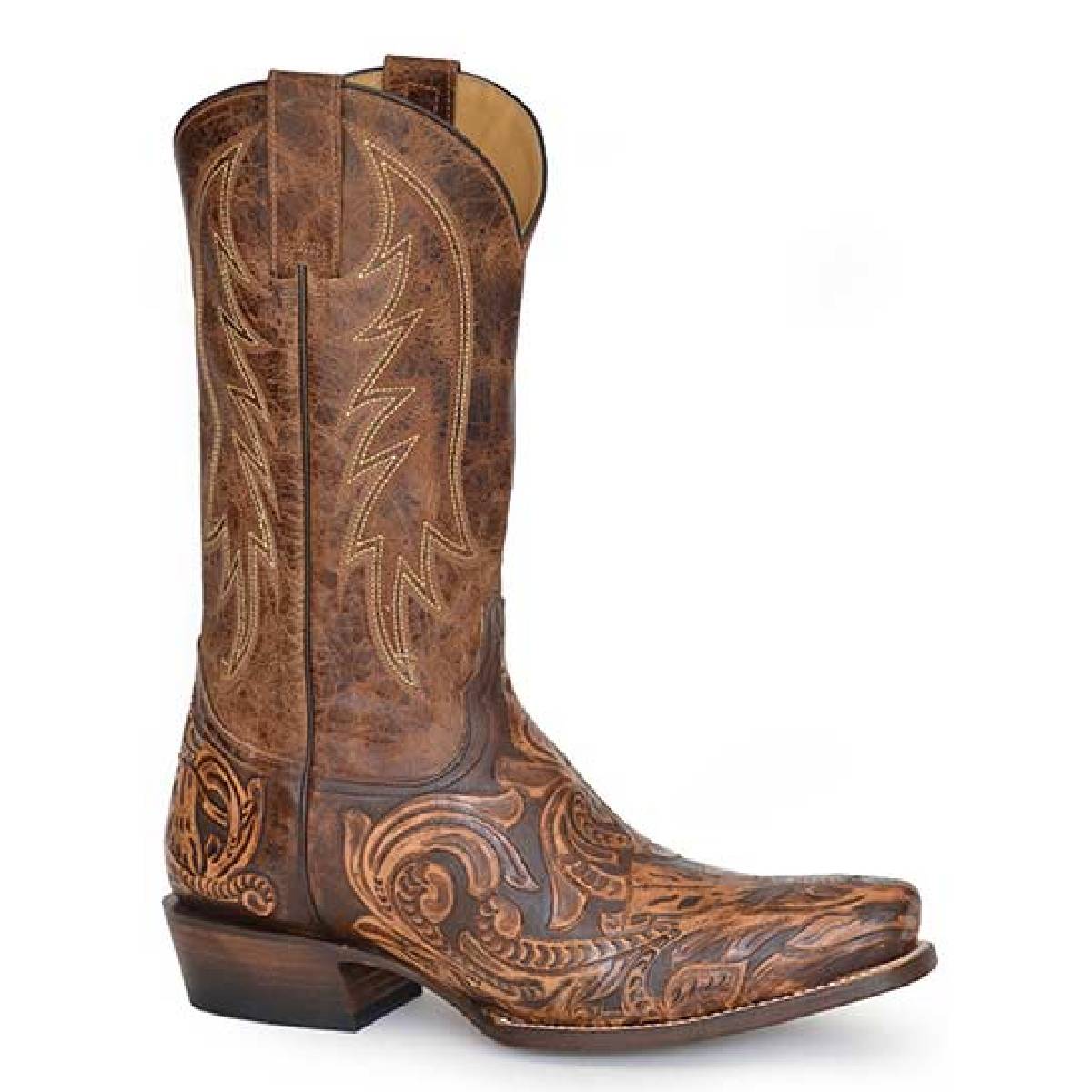 Men's Stetson Legend Leather Boots Handcrafted Brown - yeehawcowboy