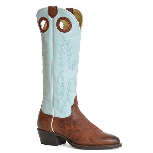 Women's Stetson Belle Boots Handcrafted Blue - yeehawcowboy