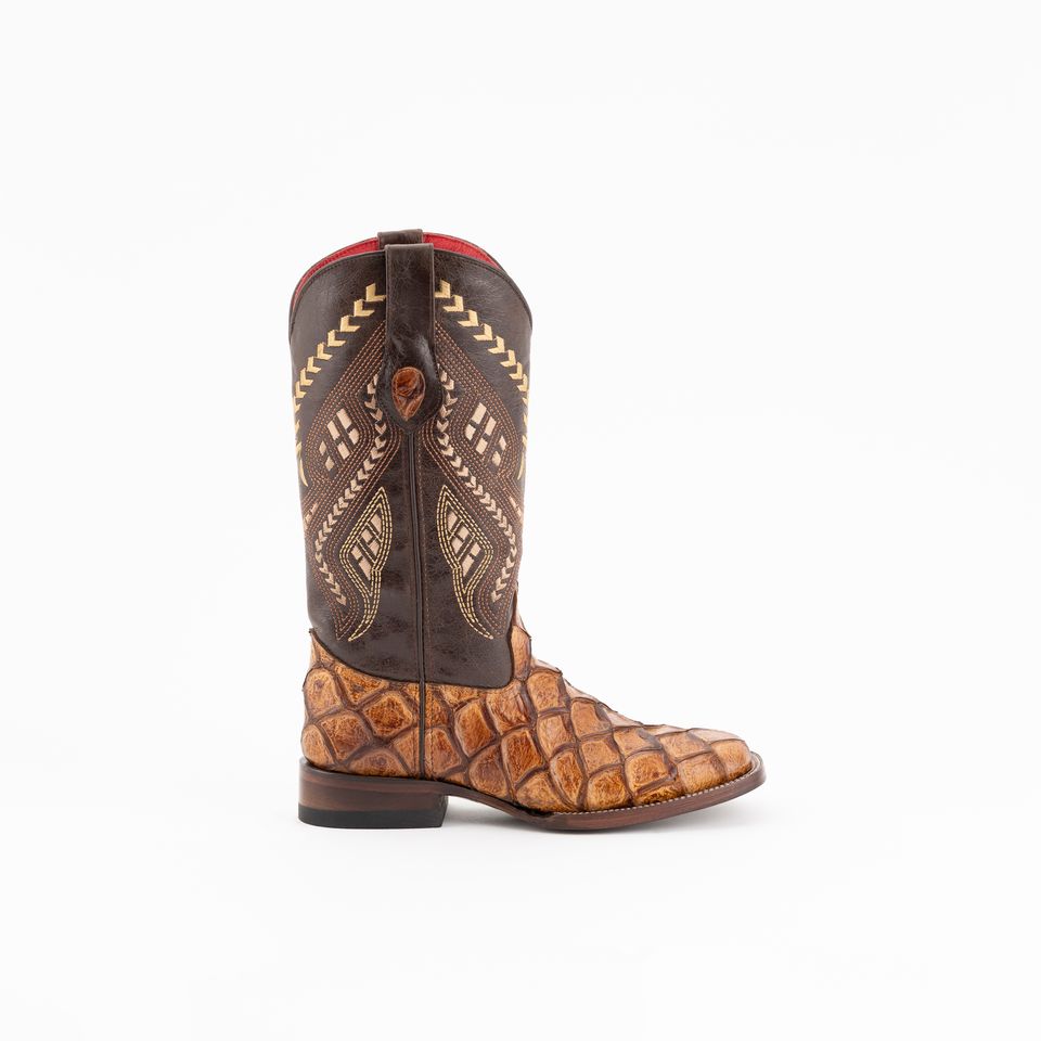 Women's Ferrini Bronco Pirarucu Print Boots Handcrafted Cigar - yeehawcowboy