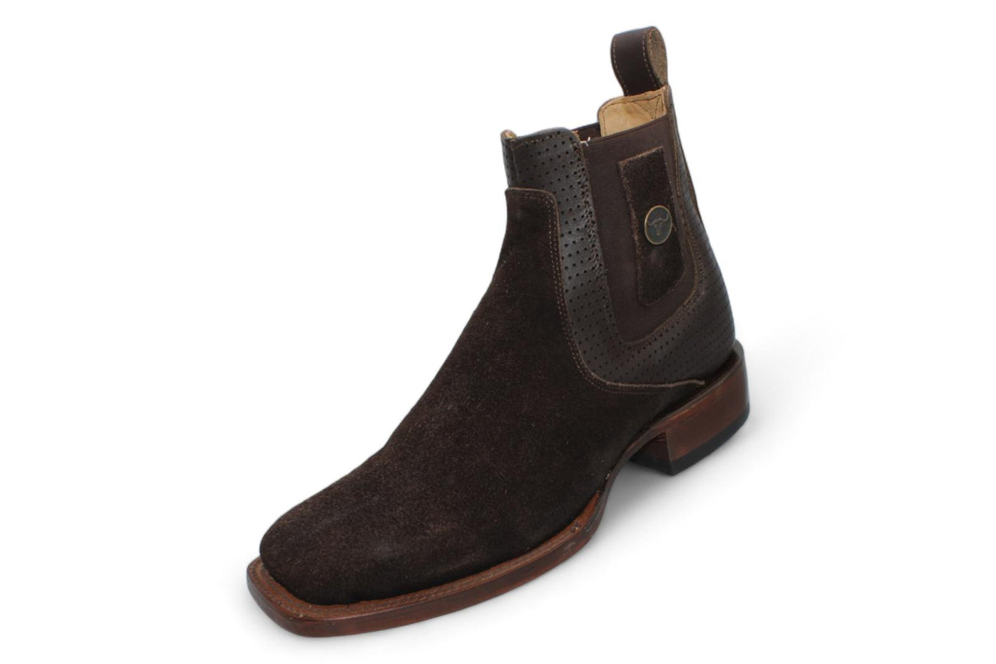 Botines Charros Botines Hooch para Hombre Botas Botines de Gamuza Genuina Hechas a Mano Marrón