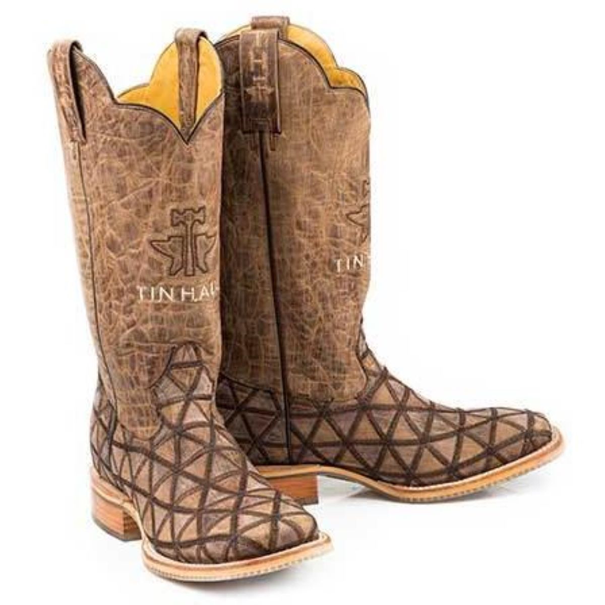 Men's Tin Haul Hanky Panky Boots With Roar Blastoff Sole Handcrafted Brown - yeehawcowboy