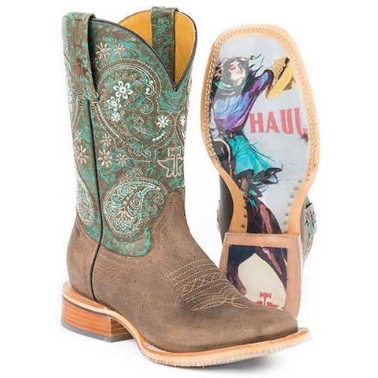 Women‚Äôs Tin Haul Ban-Dan-Uh Boots With Vintage Rider Girl Sole Handmade - yeehawcowboy