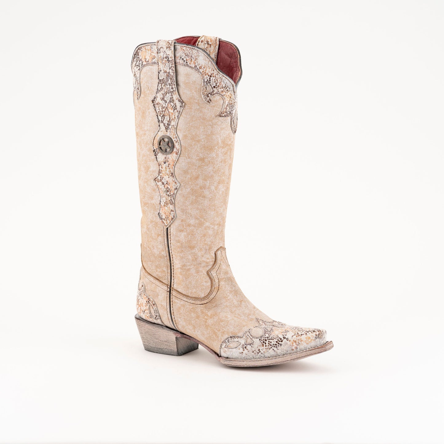 Women's Ferrini Tessa Leather Boots Handcrafted Sand - yeehawcowboy