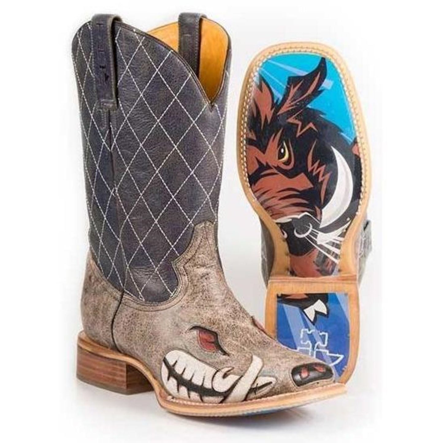 Men's Tin Haul Not Boaring Boots With Rough N Tough Sole Brown - yeehawcowboy