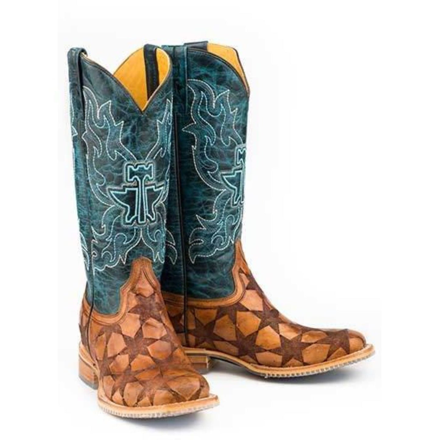 Women’s Tin Haul Wish Upon A Star Boots With Dream Rider Sole Handcrafted Brown - yeehawcowboy