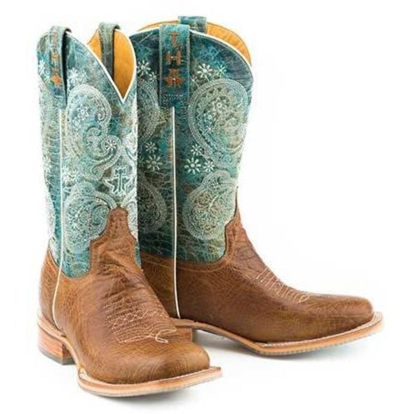 Women‚Äôs Tin Haul Yee-Haw Boots With Paisley Calf Sole Handcrafted Tan - yeehawcowboy