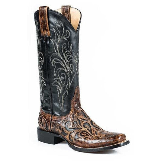 Women's Stetson Caroline Boots Square Toe Handcrafted Brown - yeehawcowboy